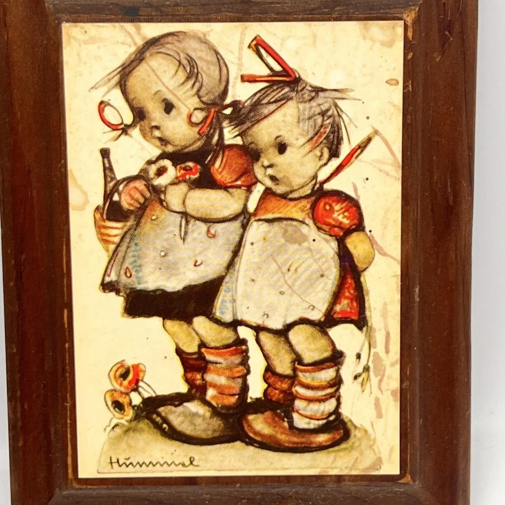 Vintage Hummel Wood Wall Plaques Lot of 3 Hanging Wall Art Boy and Girl Panels - Picture 12 of 16